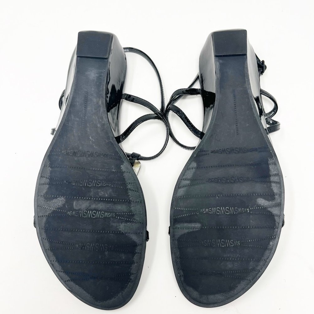 Stuart Weitzman  Conchita black soft patent Womens Size 9 Sandals - Picture 8 of 10